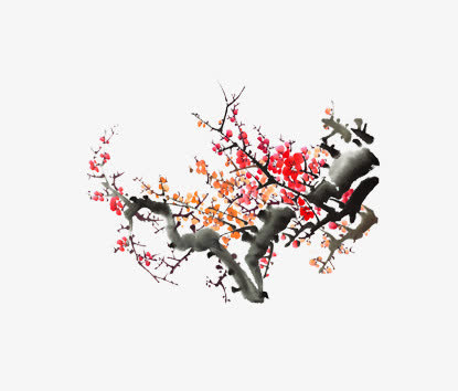 水墨梅花免抠