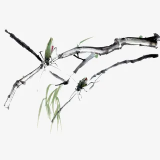 水墨枯树枝免抠