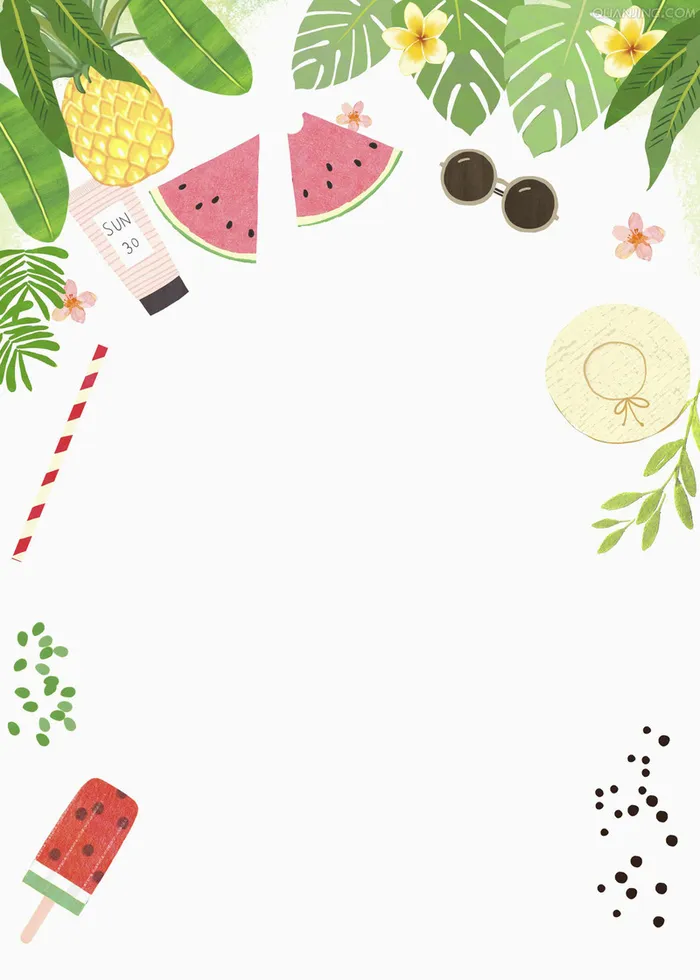 手绘夏日清爽饮料平面广告高清