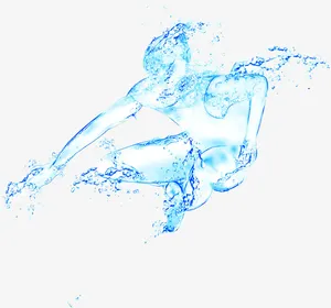 效果蓝色夏日水形状人物免抠