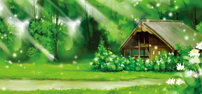 梦幻童话小屋背景高清