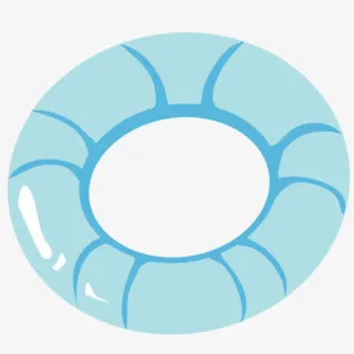 扁平手绘游泳圈免抠