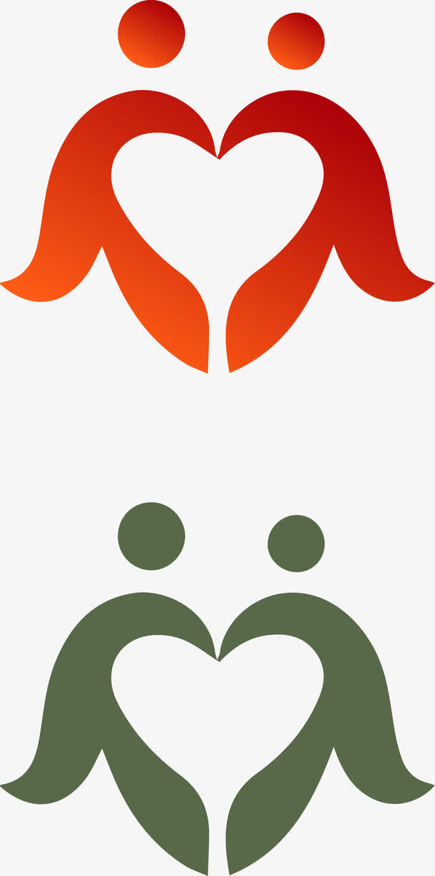 矢量爱心logo免抠