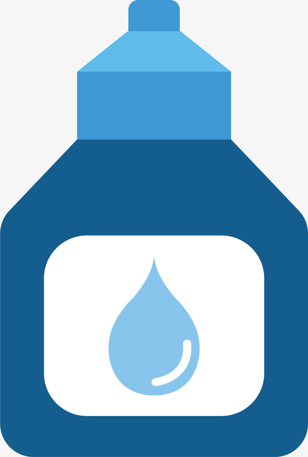 蓝色扁平简约眼药水免抠