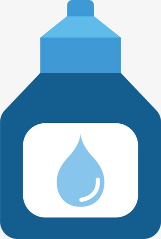 蓝色扁平简约眼药水免抠