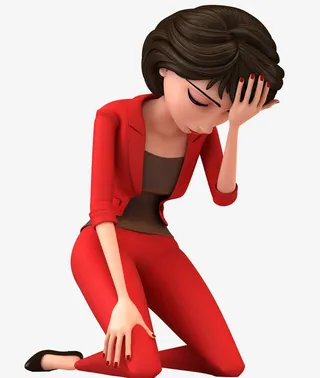 3d商务女士头疼免抠