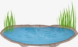 卡通池塘免抠
