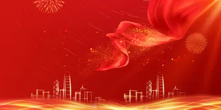 年会红绸光效背景图元素高清商务科技背景