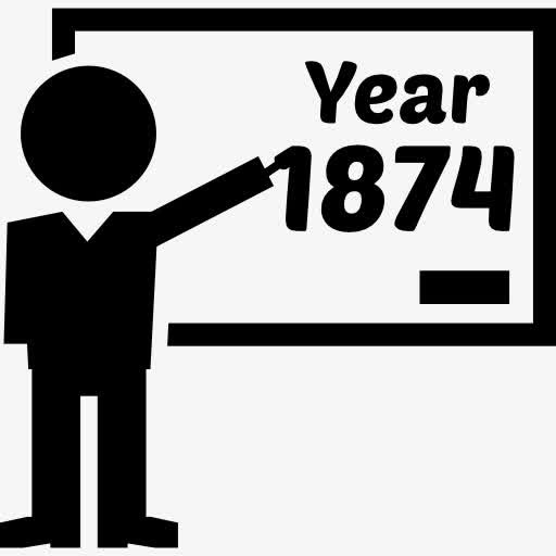 历史课教授指着1874在白板上图标免抠
