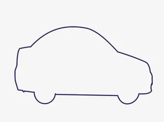 汽车轮廓线条图免抠