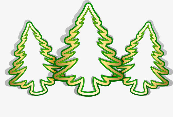 边框圣诞树免抠