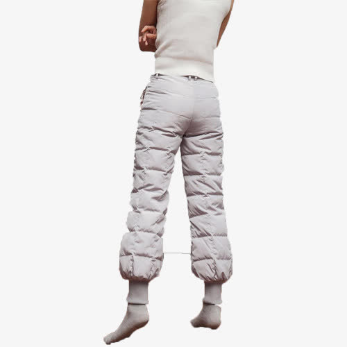 英伦羽绒裤高腰加厚灯笼长裤棉裤免抠