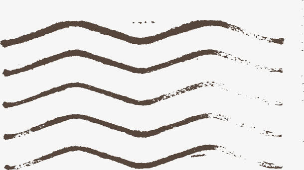 黑色简约波浪线条免抠