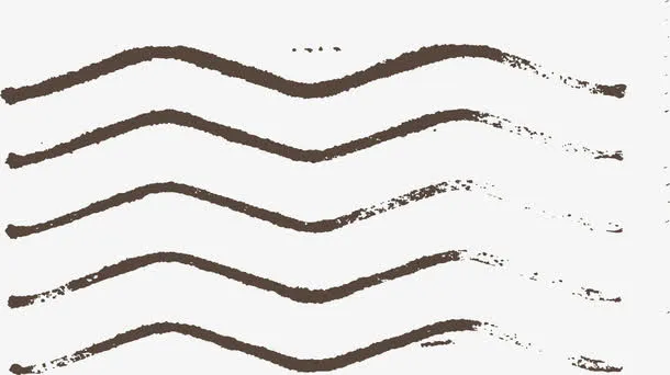 黑色简约波浪线条免抠