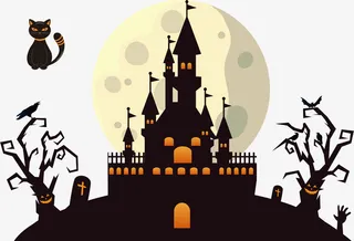 万圣节  鬼屋城堡免抠