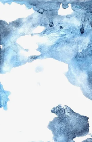 蓝色中国风水墨背景PNG