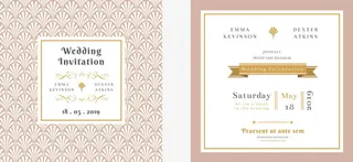 卡通婚礼请柬设计免抠