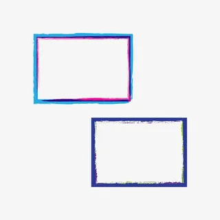 水彩风蓝色框框免抠