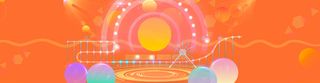 闪烁几何图形橙色背景banner高清
