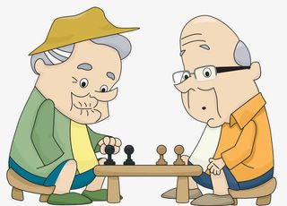 下棋的两个老爷爷免抠
