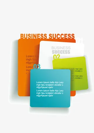 彩色边框商务信息ppt元素免抠