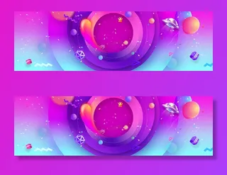 淘宝春天上新童趣促销紫色banner高清