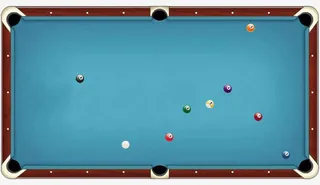 蓝色台球桌俯视图素材免抠