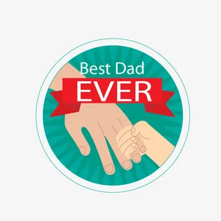 父亲节矢量圆形标签免抠