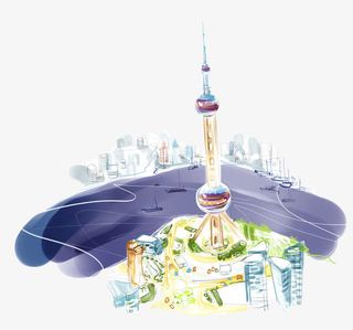 上海外滩东方明珠电视塔免抠