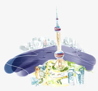 上海外滩东方明珠电视塔免抠