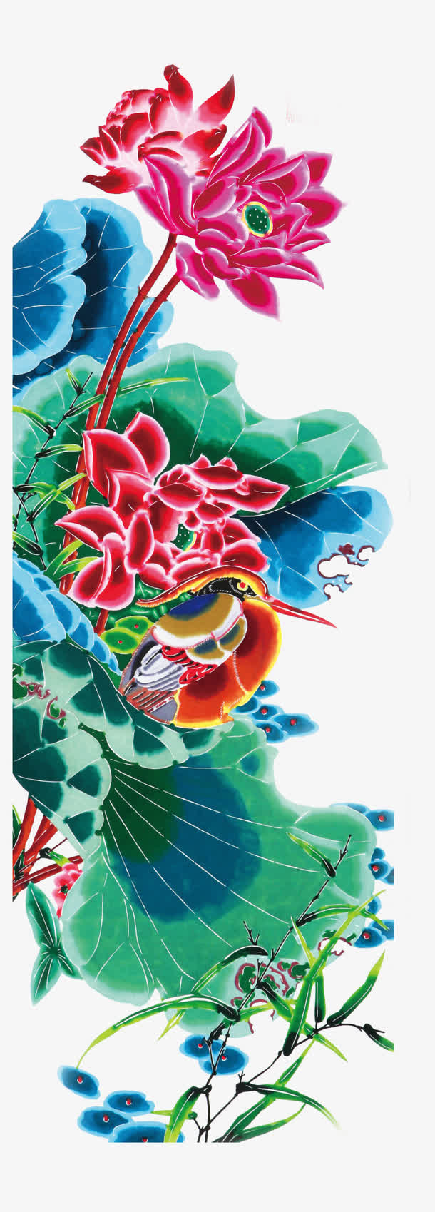 中国风手绘花免抠