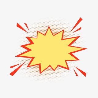 卡通矢量黄色爆炸对话框免抠