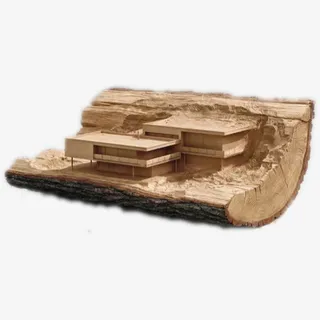 建筑木材创意广告免抠