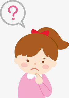 卡通疑问的小女孩免抠