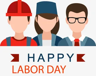 劳动节工人海报矢量素材免抠