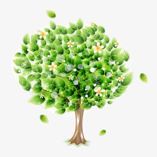 春天绿树矢量素材免抠