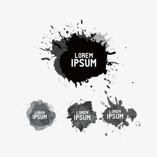 矢量喷溅的水墨免抠