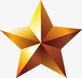 金色卡通五角星设计节日五一免抠