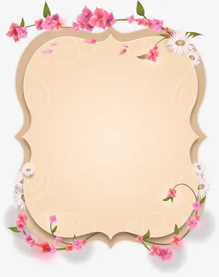 鲜花相框免抠