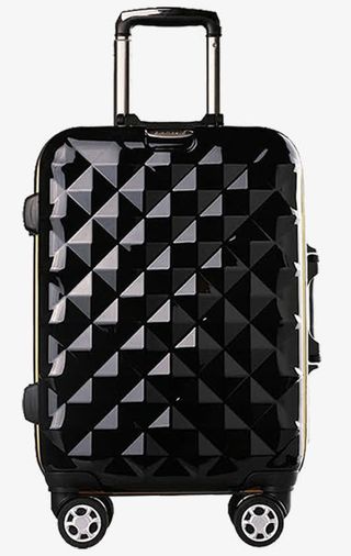 黑钻面旅行箱实物促销免抠