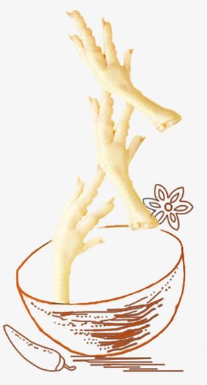 手绘辣椒碗鸡爪掉碗里免抠