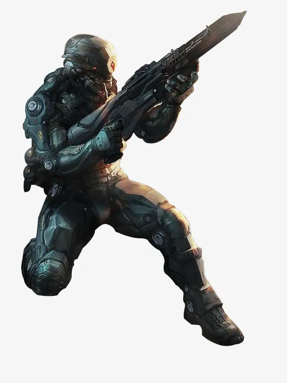 穿越火线拿着枪炮的机器人免抠