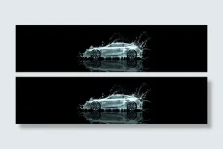 汽车霸气背景banner免抠