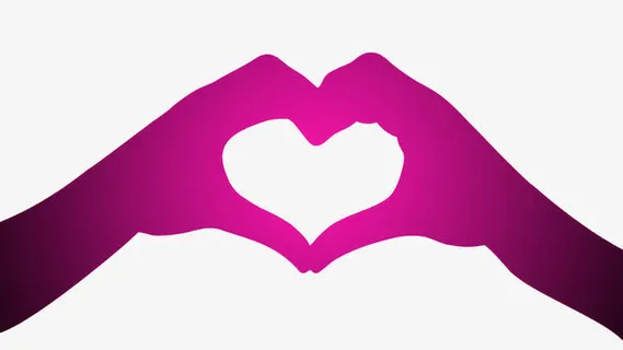 简约双手心形图形免抠