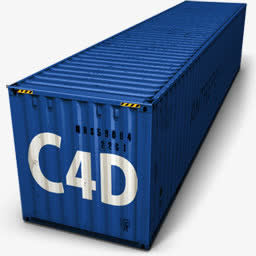C4d蓝色集装箱免抠
