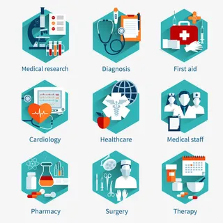 医院医疗扁平化元素免抠