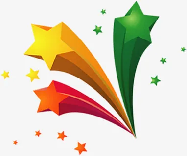 立体星星夏日免抠