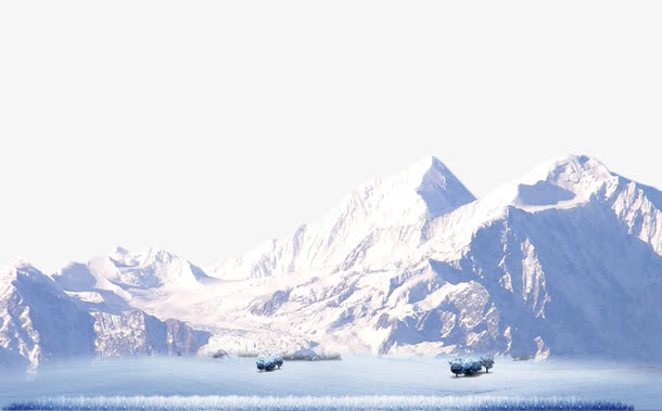 山脚下的雪地免抠