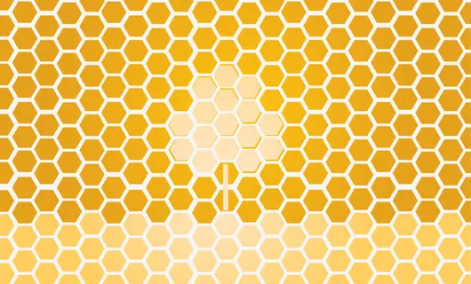 简约黄色蜂窝网格矢量图免抠