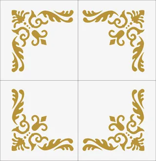 传统花边角花底纹素材免抠